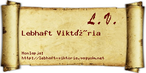 Lebhaft Viktória névjegykártya